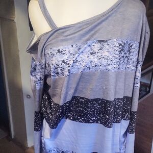 Chic Gray and Black Women's Blouse